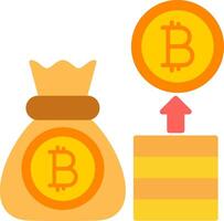 bitcoin plat pictogram vector