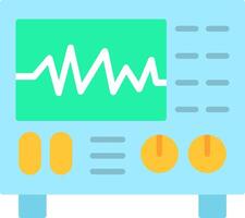 oscilloscoop plat pictogram vector