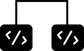 glyph-pictogram voor softwareontwikkeling vector