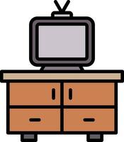 TV tafel lijn gevulde icoon vector