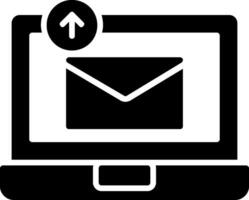 Bezig met verzenden e-mail glyph icoon vector