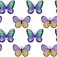 naadloos patroon, met vlinders vector