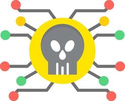 plat pictogram voor cyberaanval vector