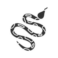 python glyph-pictogram. slang. boa constrictor. silhouet symbool. negatieve ruimte. vector geïsoleerde illustratie