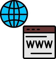 web Diensten lijn gevulde icoon vector