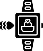 smartwatch glyph-pictogram vector