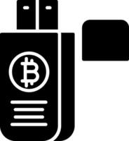 bitcoin rit glyph icoon vector