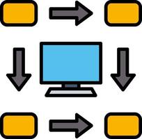 workflow lijn gevulde icoon vector