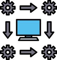 workflow lijn gevulde icoon vector