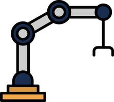 mechanisch arm lijn gevulde icoon vector