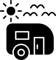 aanhangwagen park glyph icoon vector