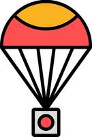 parachute lijn gevulde icoon vector