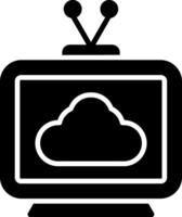 televisie glyph-pictogram vector