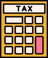 belasting rekenmachine lijn gevulde icoon vector
