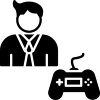 gamer glyph icoon vector