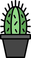 pictogram met cactuslijn gevuld vector