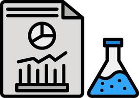chemisch analyse lijn gevulde icoon vector