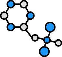 moleculen lijn gevulde icoon vector