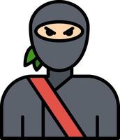 Ninja lijn gevulde icoon vector