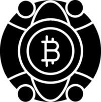 globaal bitcoin glyph icoon vector