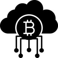 wolk bitcoin glyph icoon vector