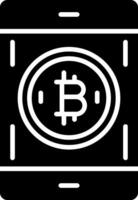 bitcoin betalen glyph icoon vector