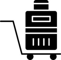 bagage trolley glyph icoon vector