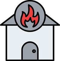 huis brand lijn gevulde icoon vector