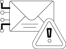 waarschuwing mail lijn icoon vector