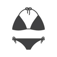 zwempak glyph pictogram. silhouet symbool. bikini badpak. negatieve ruimte. vector geïsoleerde illustratie