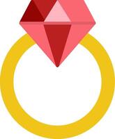 diamant ring vlak icoon vector