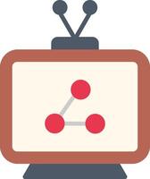 televisie plat pictogram vector