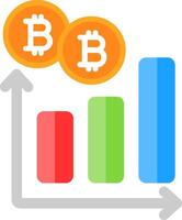 bitcoin diagram vlak icoon vector