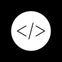 codering glyph omgekeerd pictogram vector