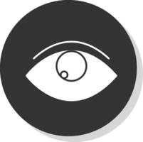 oog glyph grijs cirkel icoon vector