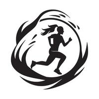 rennen vrouw logo afbeeldingen Aan wit achtergrond vector