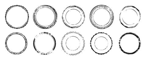 wijnoogst post kantoor postzegel zegel sjabloon verzameling. verontrust cirkel grunge kader geïsoleerd Aan wit achtergrond vector