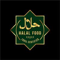 halal voedsel logo, icoon en insignes, halal gecertificeerd logo vector