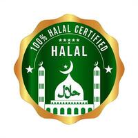 halal gecertificeerd logo, icoon, badges en symbool. halal voedsel logo vector