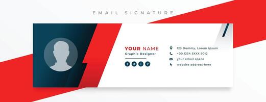 elegant mail footer sjabloon ontwerp met digitaal profiel vector