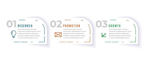 drie stap infographic workflow element banier voor gegevens visualisatie vector