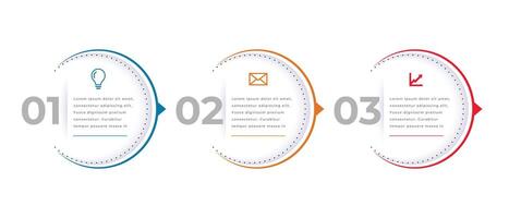 drie stap infographic workflow tabel banier voor zakelijke succes vector