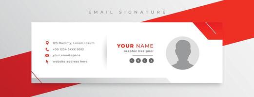 elegant mail handtekening kaart sjabloon met digitaal profiel ontwerp vector