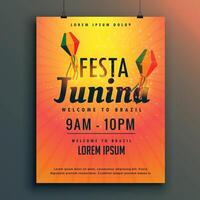 braziliaans festival van festa Junina poster ontwerp sjabloon vector