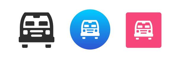 bus auto- reclame openbaar stedelijk reizen vervoer navigatie onderhoud icoon reeks vlak vector