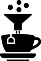 koffie filter glyph icoon vector