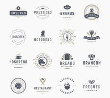 wijnoogst logos ontwerp Sjablonen set, ontwerp elementen. vector