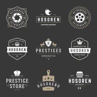 wijnoogst logos ontwerp Sjablonen set. ontwerp elementen, logo elementen vector