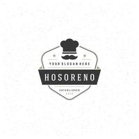 restaurant logo sjabloon. ontwerp element wijnoogst stijl voor logotype vector