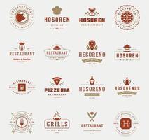 wijnoogst restaurant logos ontwerp Sjablonen set. ontwerp elementen vector